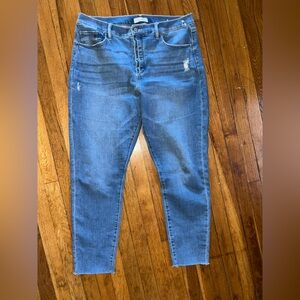 LOFT ultra High Rise The Skinny Jeans Size 32/14 fits like 16 boyfriend style